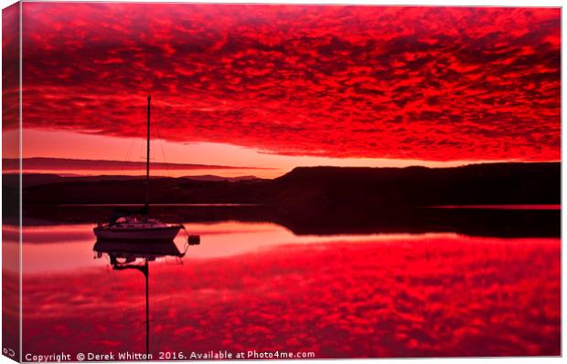 Loch Greshornish Sunrise 3 Canvas Print by Derek Whitton