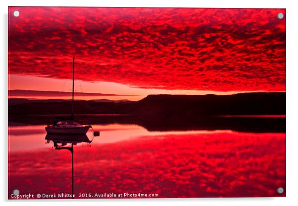 Loch Greshornish Sunrise 3 Acrylic by Derek Whitton