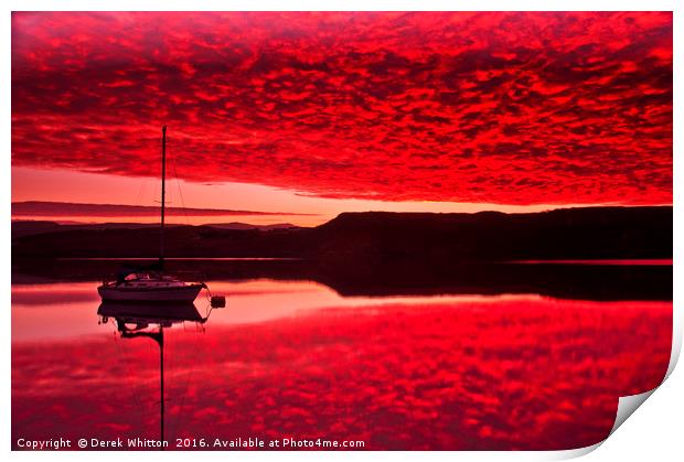 Loch Greshornish Sunrise 3 Print by Derek Whitton