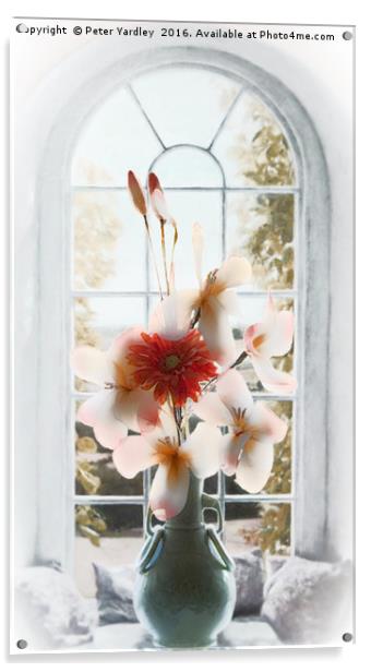 Flowers in Vase at Window #1 Acrylic by Peter Yardley