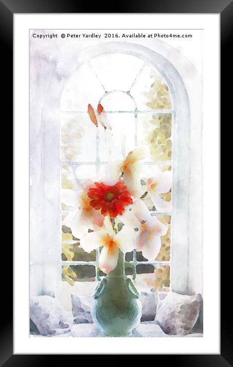 Flowers in Vase at Window #2 Framed Mounted Print by Peter Yardley