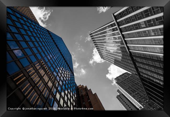 Structures Of NYC-bicolors 1 Framed Print by jonathan nguyen