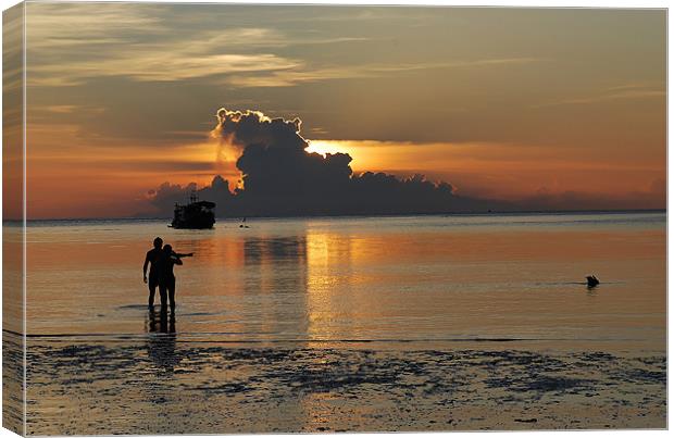 sunset on Koh Tao Canvas Print by lucy dawson