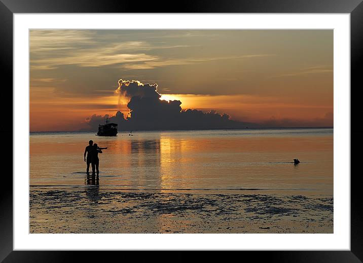 sunset on Koh Tao Framed Mounted Print by lucy dawson