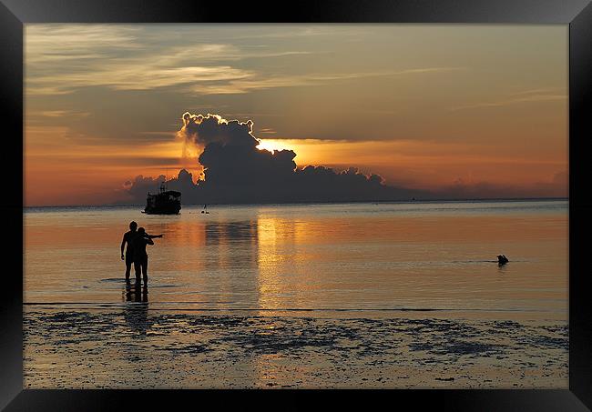 sunset on Koh Tao Framed Print by lucy dawson