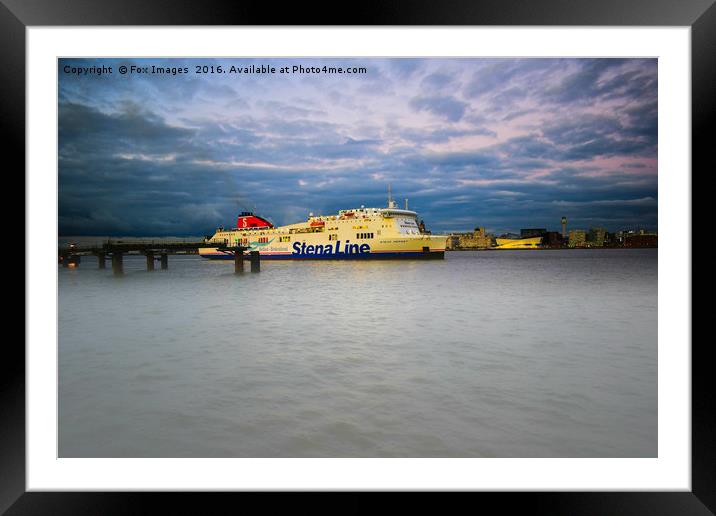 Liverpool ferry Framed Mounted Print by Derrick Fox Lomax