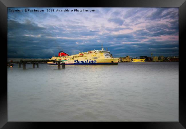 Liverpool ferry Framed Print by Derrick Fox Lomax