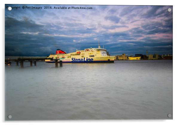 Liverpool ferry Acrylic by Derrick Fox Lomax
