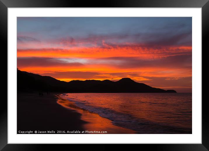 Sunset over Guanacaste Coast Framed Mounted Print by Jason Wells