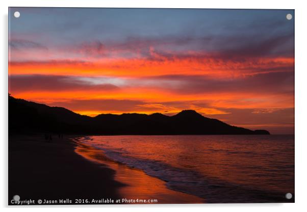 Sunset over Guanacaste Coast Acrylic by Jason Wells