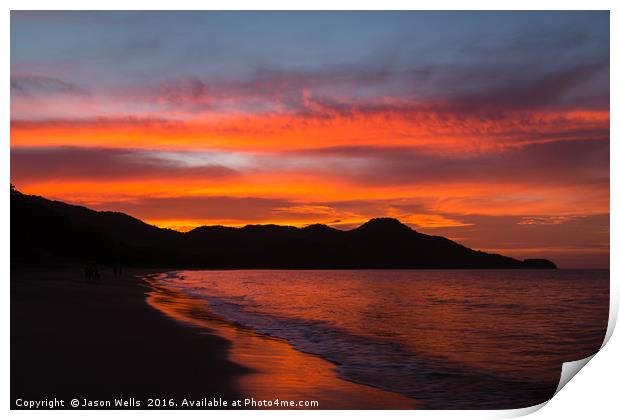 Sunset over Guanacaste Coast Print by Jason Wells