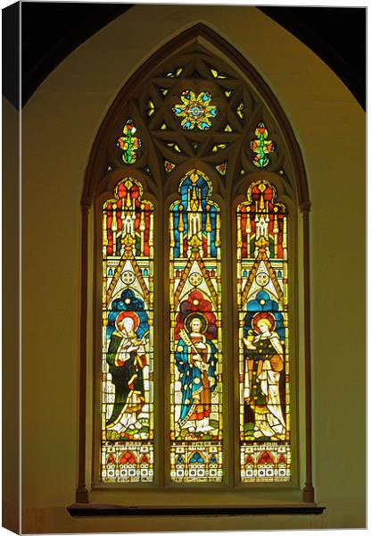 North Stained Glass Window Christ Church Cathedral Canvas Print by Mark Sellers