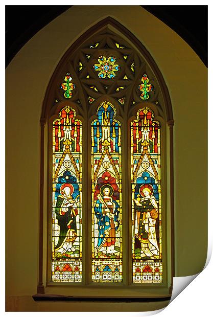 North Stained Glass Window Christ Church Cathedral Print by Mark Sellers