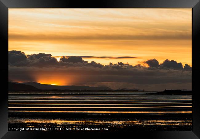 Moody North Wales Coast Sunset  Framed Print by David Chennell