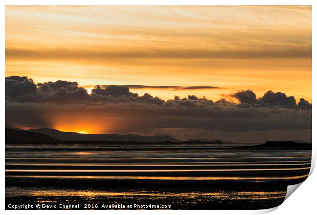 Moody North Wales Coast Sunset  Print by David Chennell