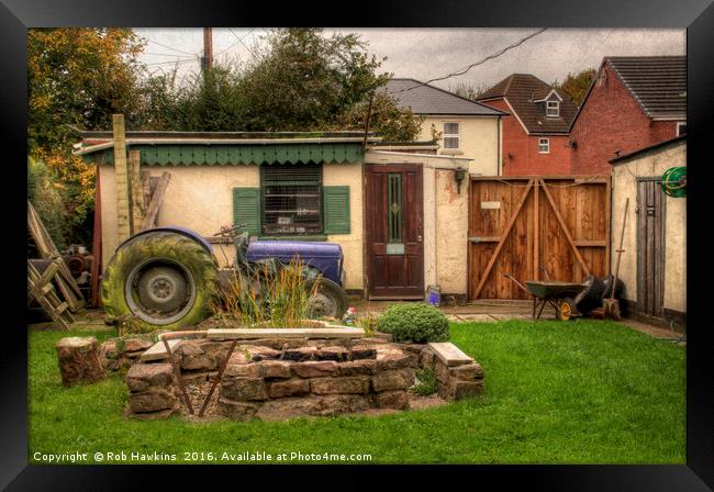 Tractor Garden  Framed Print by Rob Hawkins