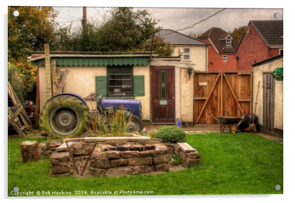 Tractor Garden  Acrylic by Rob Hawkins