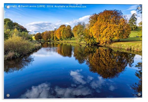 Autumn River Wharfe Acrylic by David Lewins (LRPS)