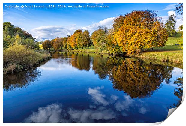 Autumn River Wharfe Print by David Lewins (LRPS)