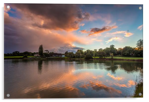 Lakeside Sunset Acrylic by Wight Landscapes