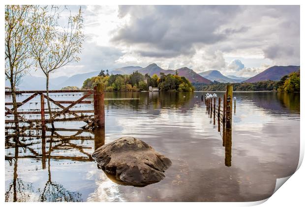 Through The Gate at Derwentwater Print by Roger Green