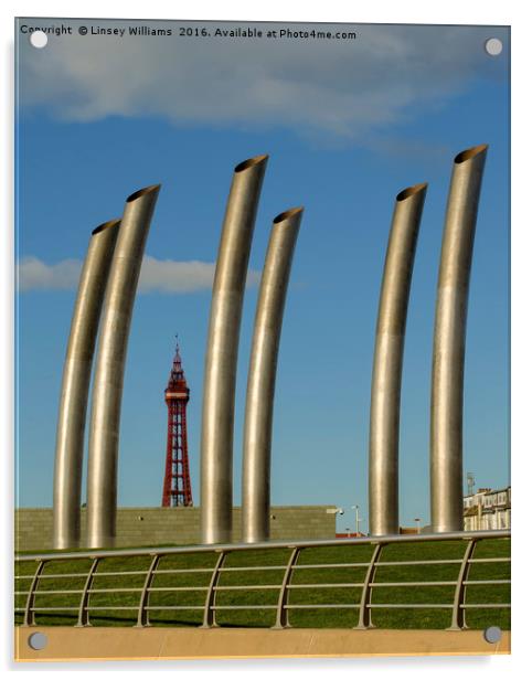 Blackpool Promenade Sculpture  Acrylic by Linsey Williams