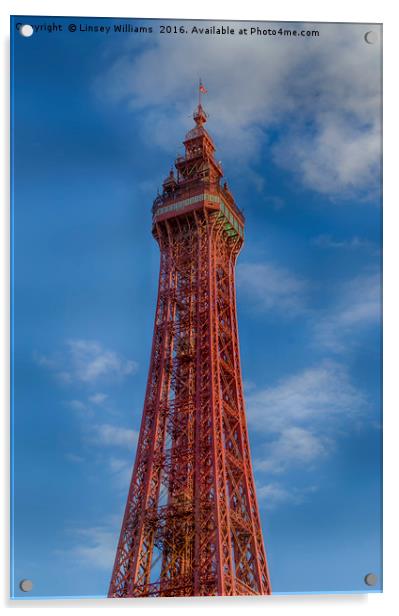 Blackpool Tower Acrylic by Linsey Williams
