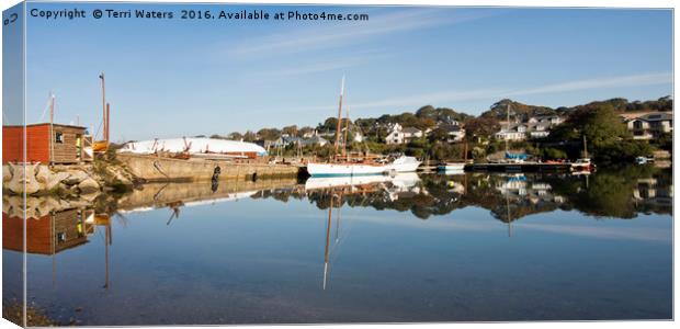 Mylor Boat Yard Panorama Canvas Print by Terri Waters