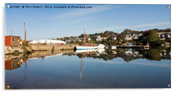Mylor Boat Yard Panorama Acrylic by Terri Waters