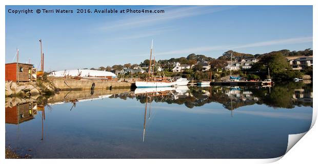Mylor Boat Yard Panorama Print by Terri Waters