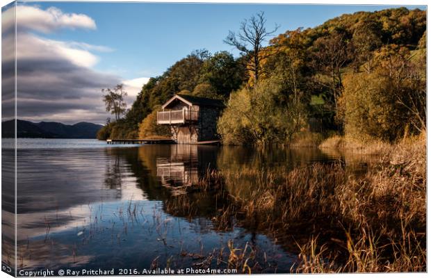 Boathouse at Ullswater  Canvas Print by Ray Pritchard