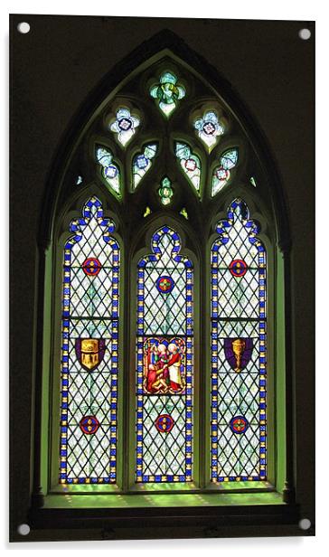 South Stained Glass Window Christ Church Cathedral Acrylic by Mark Sellers