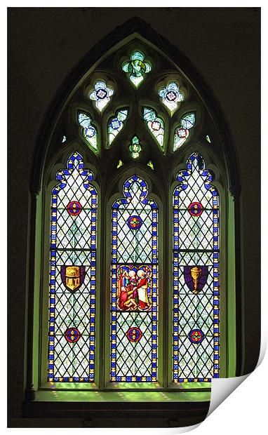 South Stained Glass Window Christ Church Cathedral Print by Mark Sellers