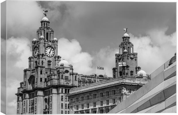 The Liver Buildings Canvas Print by Mark Baker