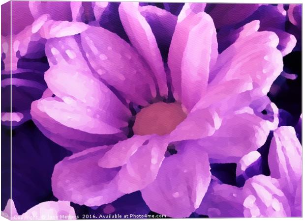     Purple Painted Flower                          Canvas Print by Jane Metters