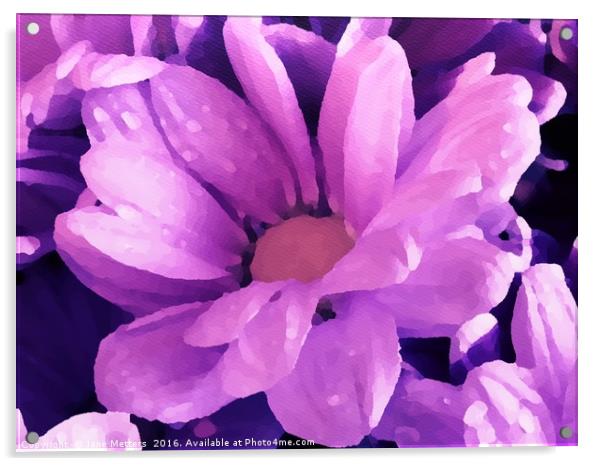    Purple Painted Flower                          Acrylic by Jane Metters