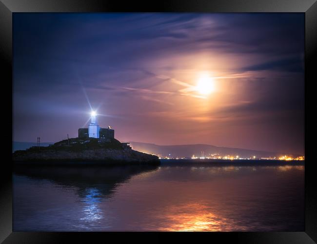 Moonlit Mumbles Framed Print by Purple OneTwoEight