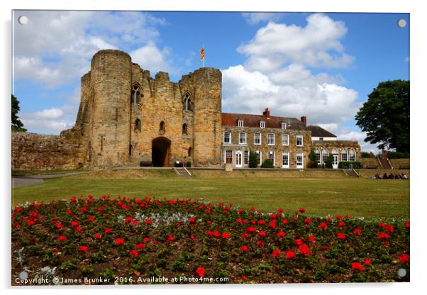 Tonbridge Castle and Gardens Kent Acrylic by James Brunker