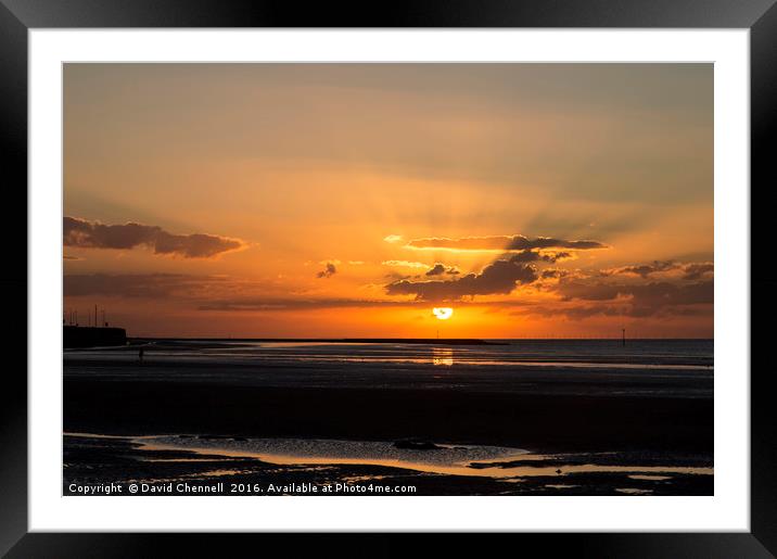 New Brighton Sunset  Framed Mounted Print by David Chennell