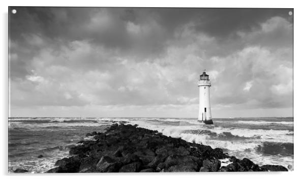 Perch Rock Lighthouse Acrylic by Mark Baker