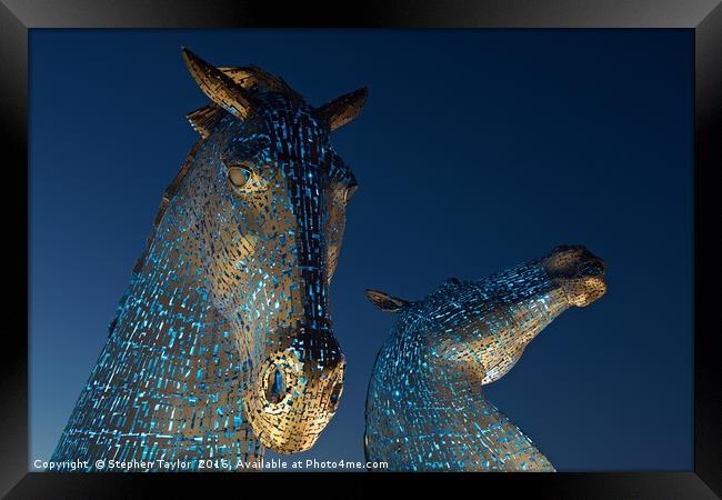 The Kelpies Framed Print by Stephen Taylor