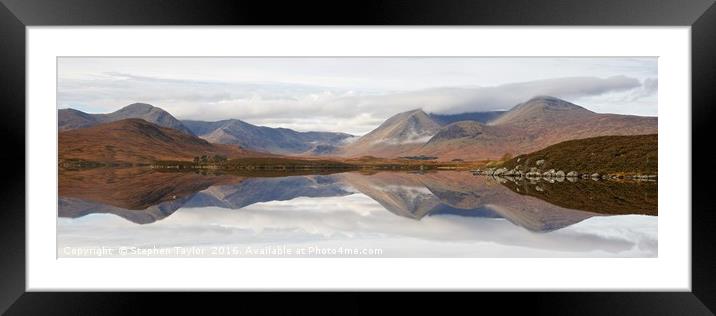 Rannoch Moor Panorama Framed Mounted Print by Stephen Taylor