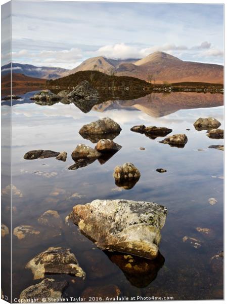 Lochan na h-Achlaise Canvas Print by Stephen Taylor