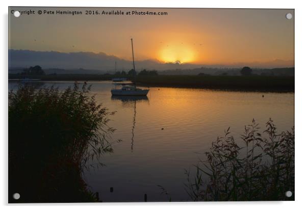 Sunset on Exe Estuary at Topsham in Devon Acrylic by Pete Hemington