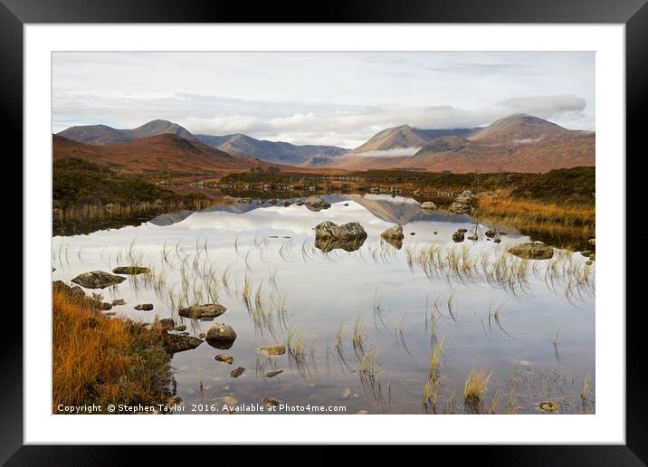 The Landscape of Rannoch Moor Framed Mounted Print by Stephen Taylor