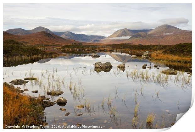 The Landscape of Rannoch Moor Print by Stephen Taylor
