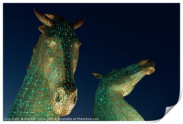 The Kelpies Print by Stephen Taylor