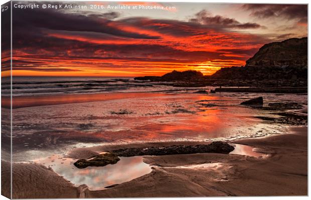 Sunrise Over Featherbed Rock Canvas Print by Reg K Atkinson