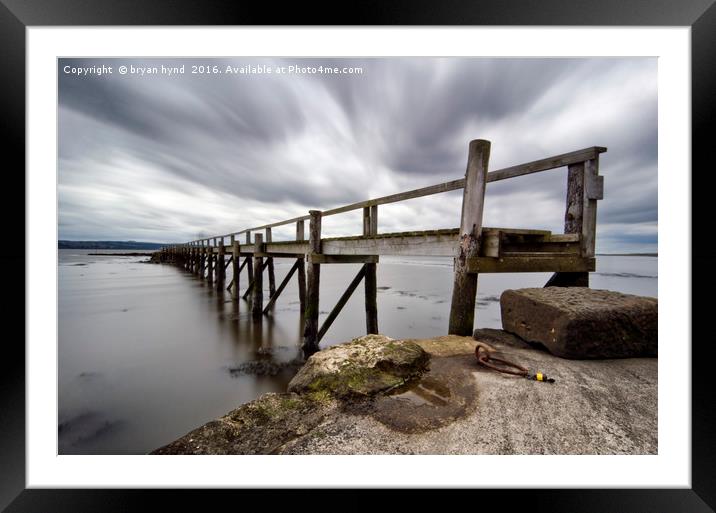 Curous Harbour Pier Framed Mounted Print by bryan hynd