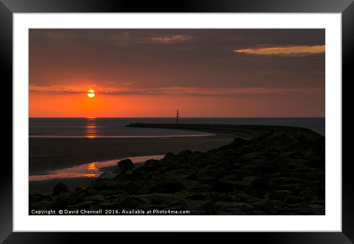 New Brighton Sunset  Framed Mounted Print by David Chennell